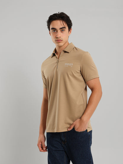 Half Zip Casual Polo Shirt