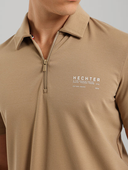Half Zip Casual Polo Shirt