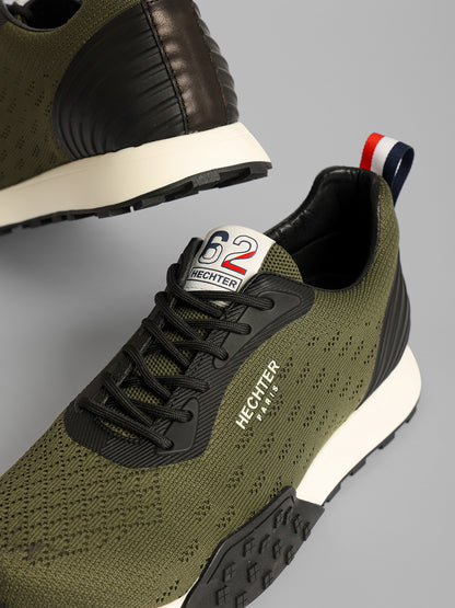 Knit Lace-Up Running Sneakers