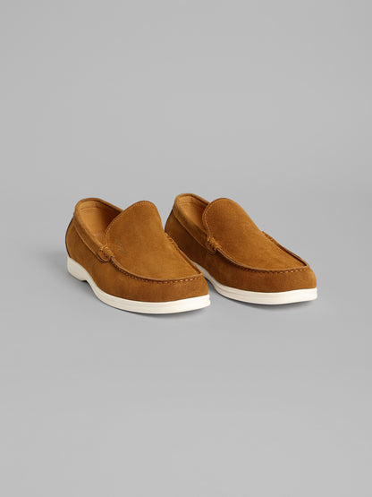 Tan Suede Slip-On Loafer