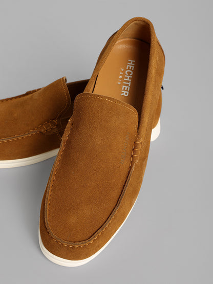 Tan Suede Slip-On Loafer