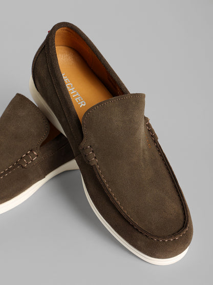 Tan Suede Slip-On Loafer