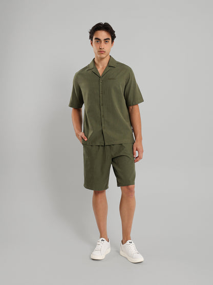 Chest Embroidered Casual Button Down Shirt
