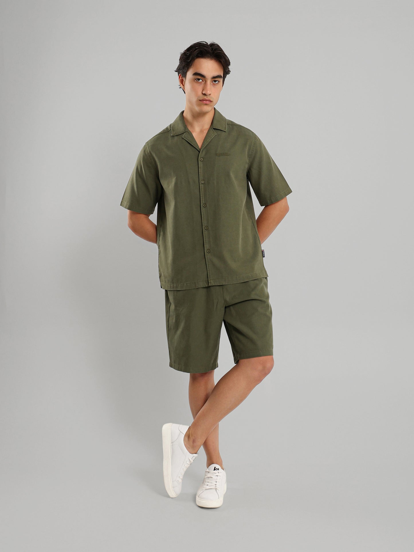 Chest Embroidered Casual Button Down Shirt