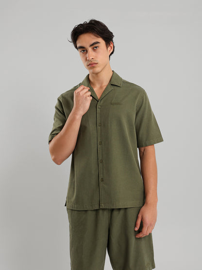 Chest Embroidered Casual Button Down Shirt