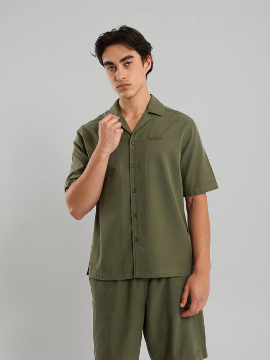 Chest Embroidered Casual Button Down Shirt