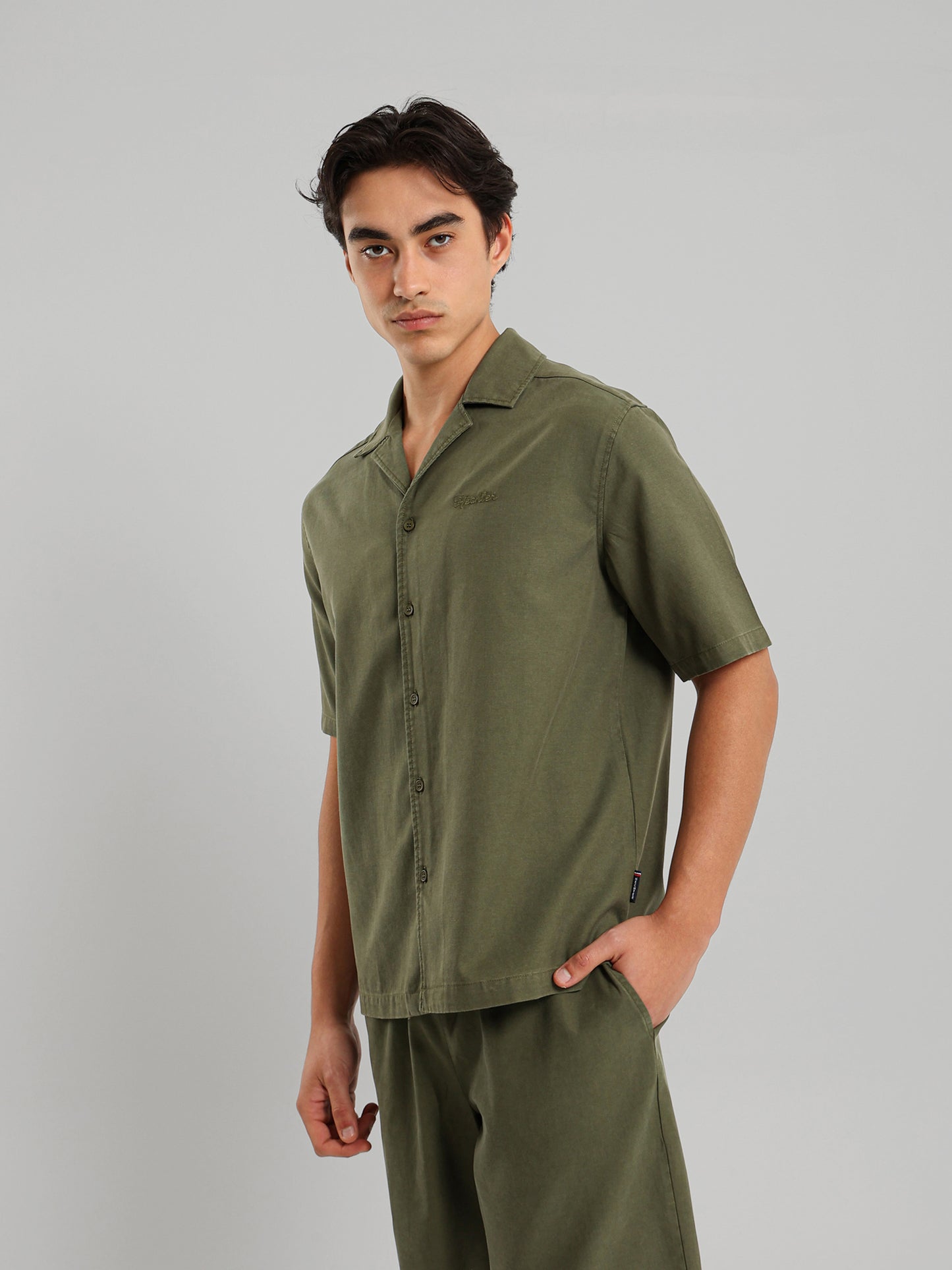 Chest Embroidered Casual Button Down Shirt