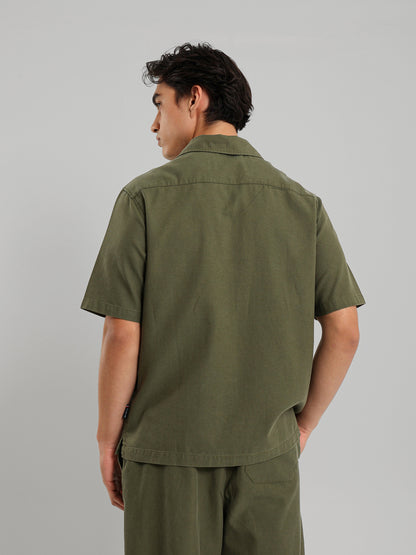Chest Embroidered Casual Button Down Shirt