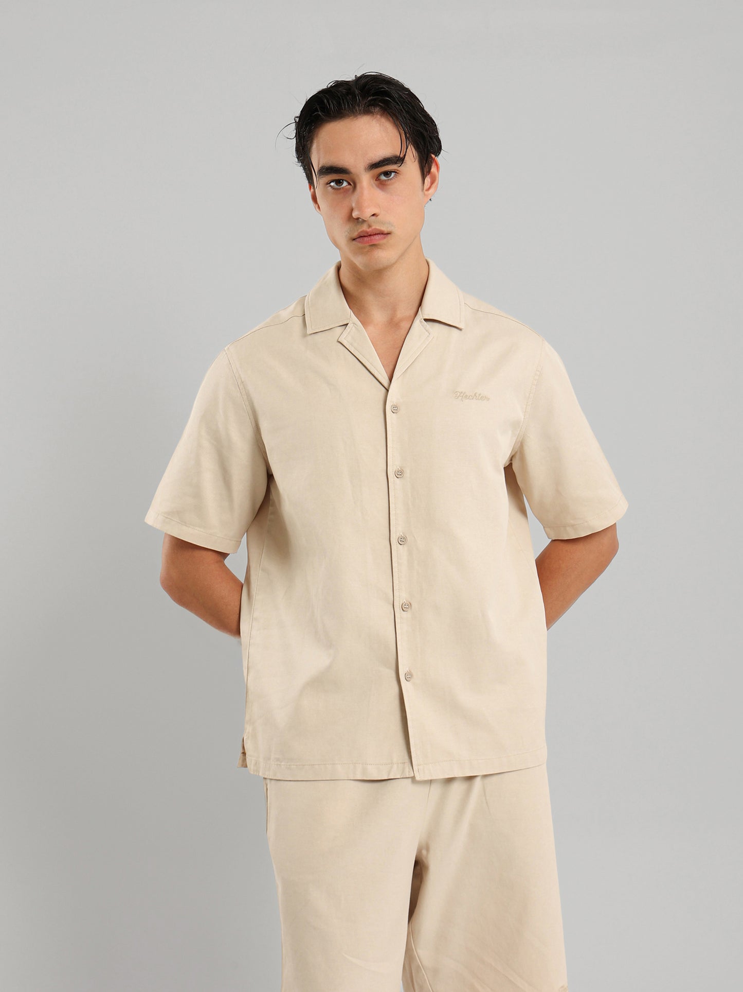 Chest Embroidered Casual Button Down Shirt