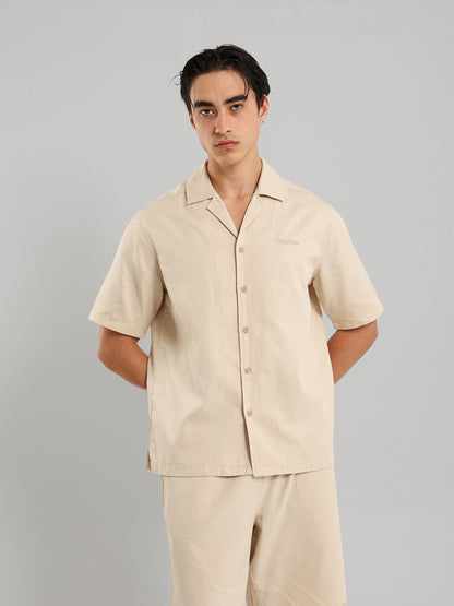Chest Embroidered Casual Button Down Shirt