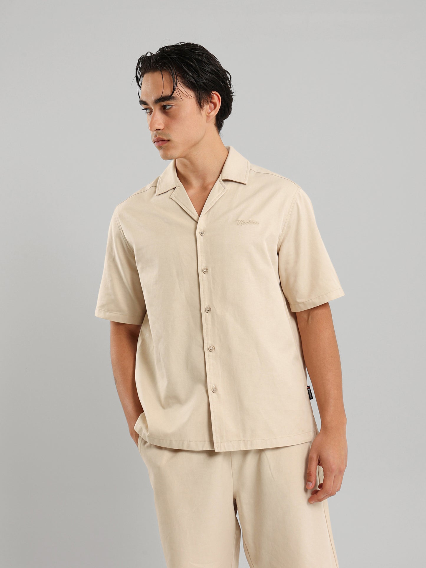 Chest Embroidered Casual Button Down Shirt