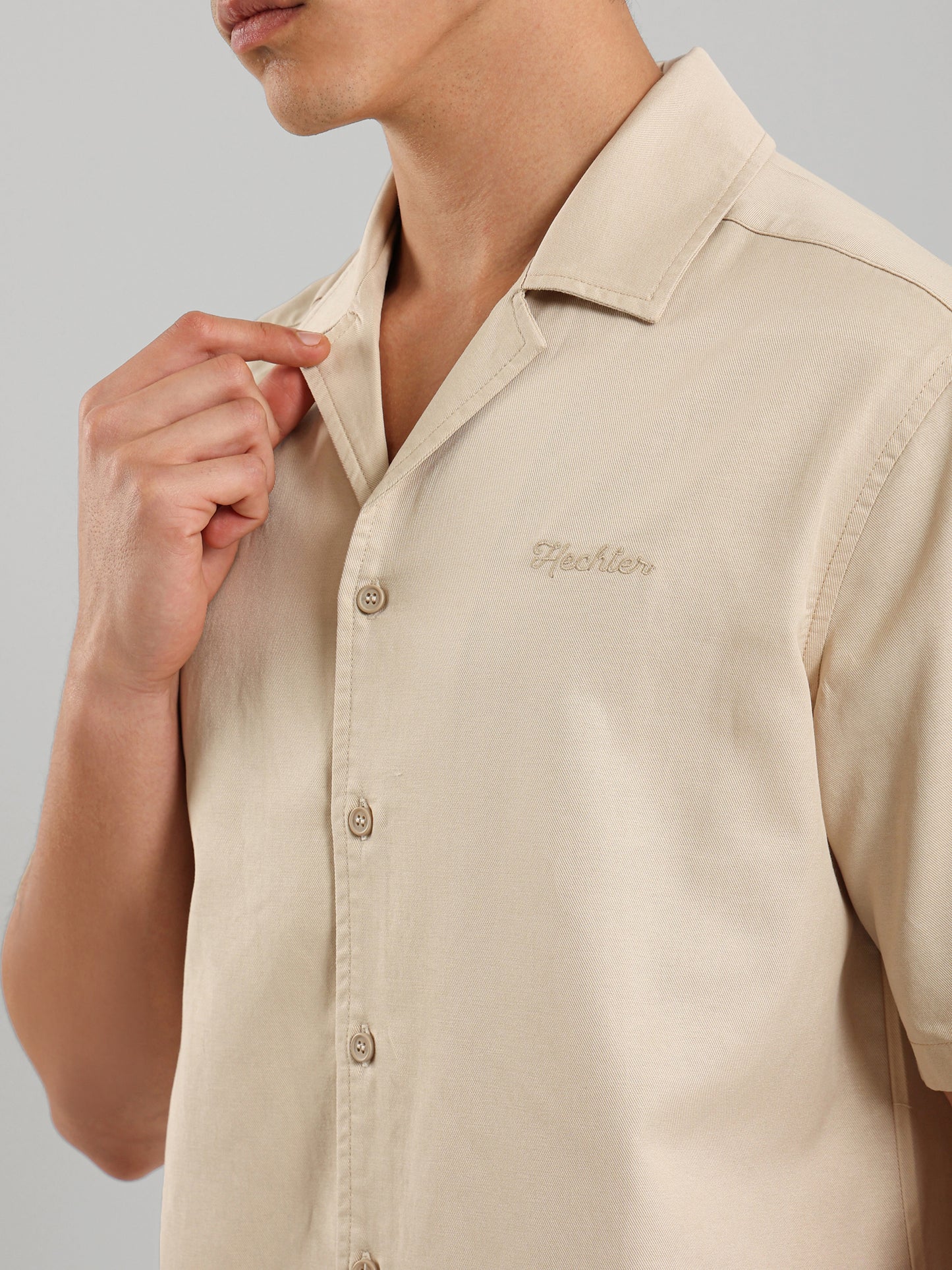 Chest Embroidered Casual Button Down Shirt