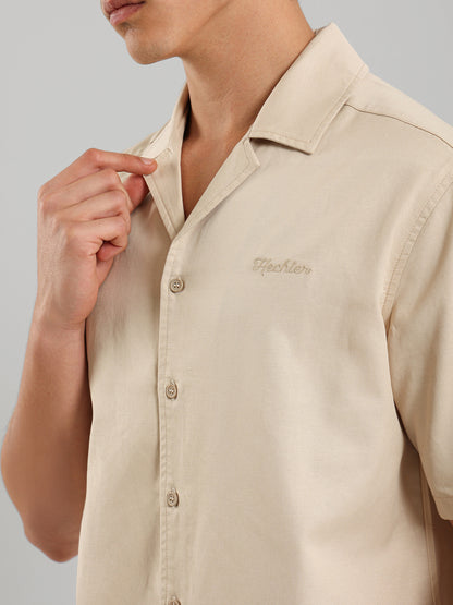 Chest Embroidered Casual Button Down Shirt