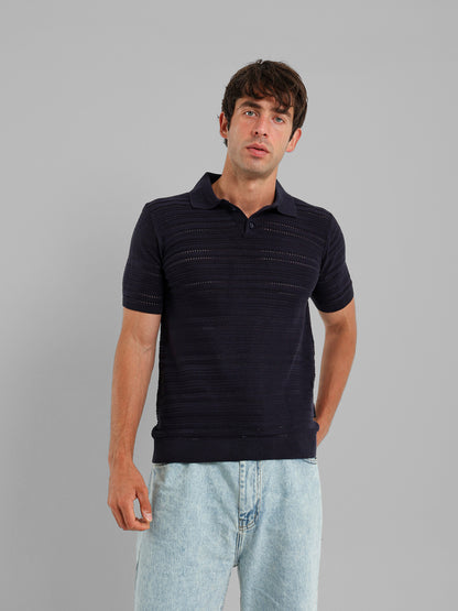 Fine Knit Polo Shirt