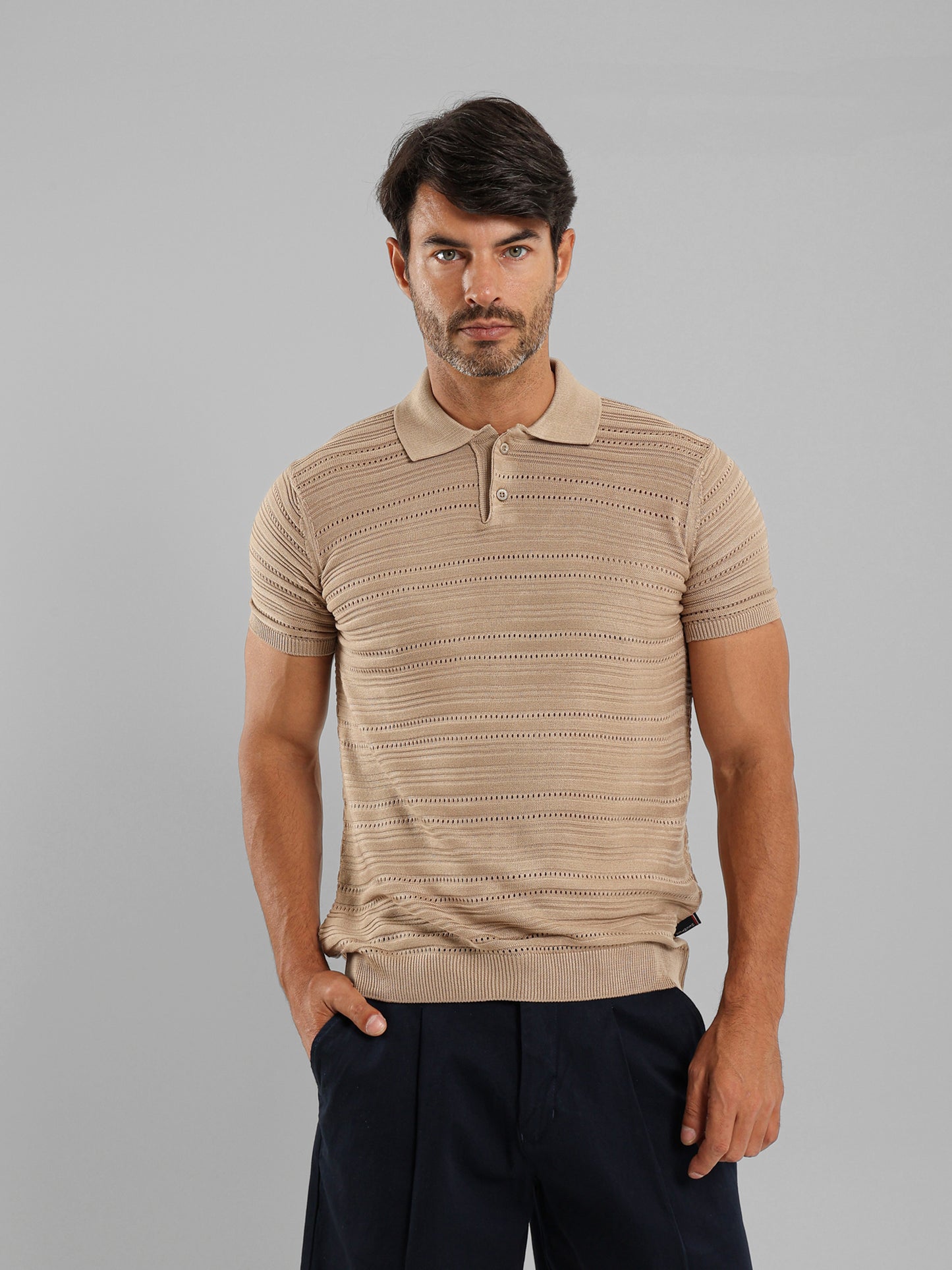 Fine Knit Polo Shirt