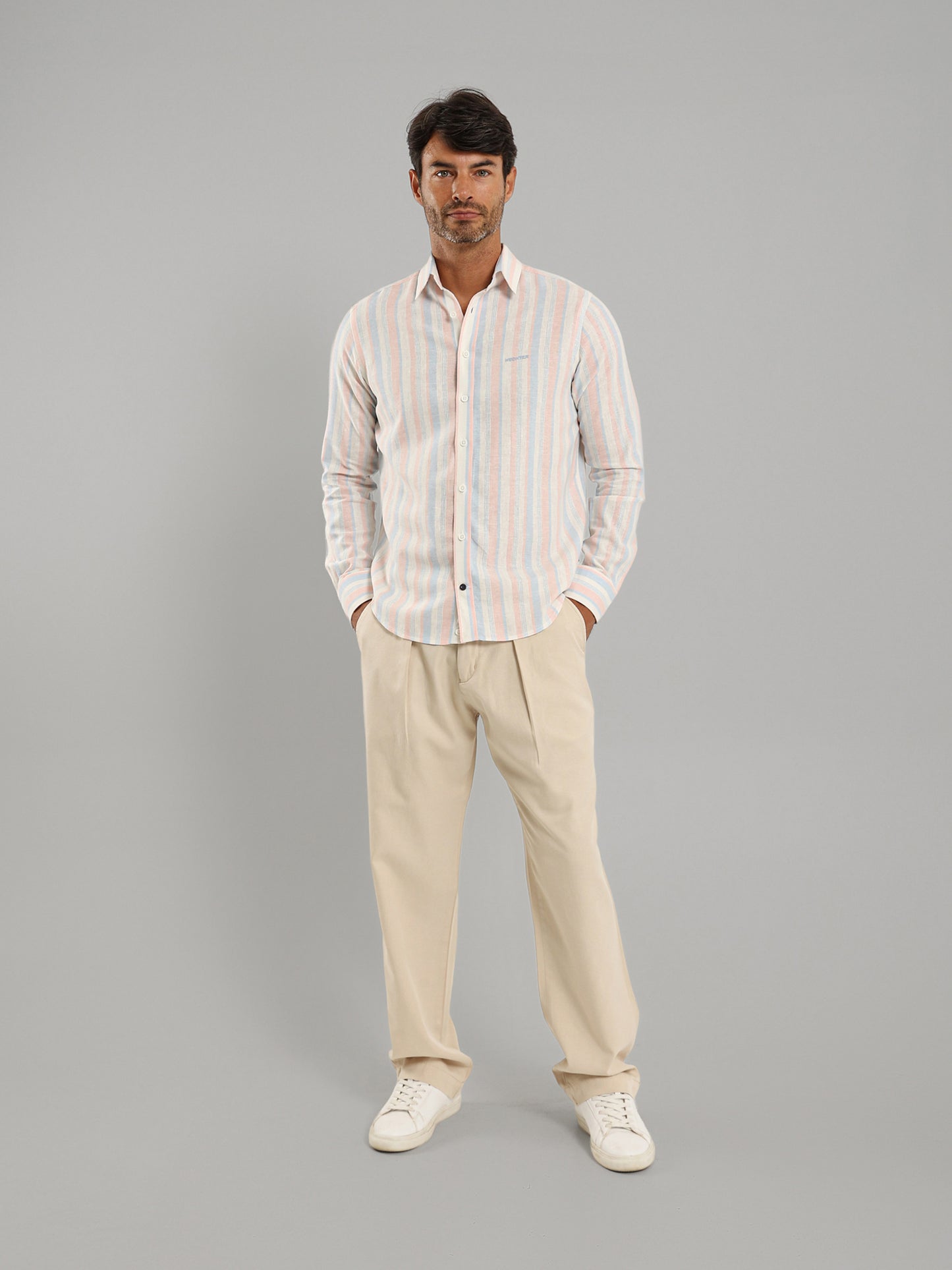 Kent Collar Wide Stripe Shirt