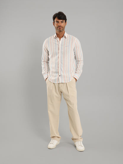 Kent Collar Wide Stripe Shirt