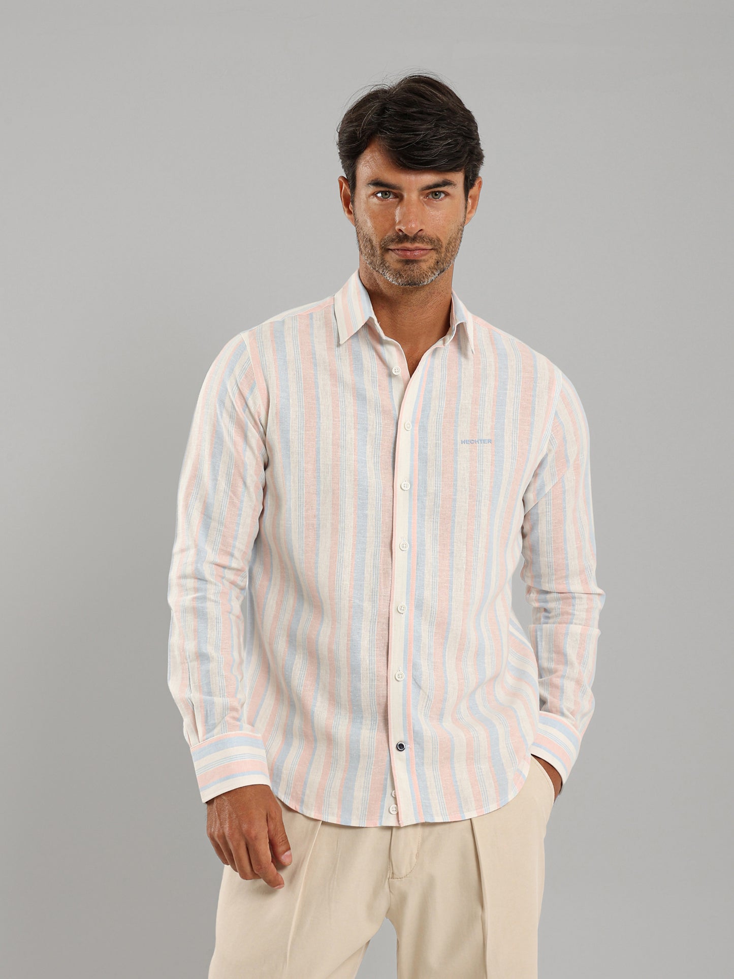 Kent Collar Wide Stripe Shirt