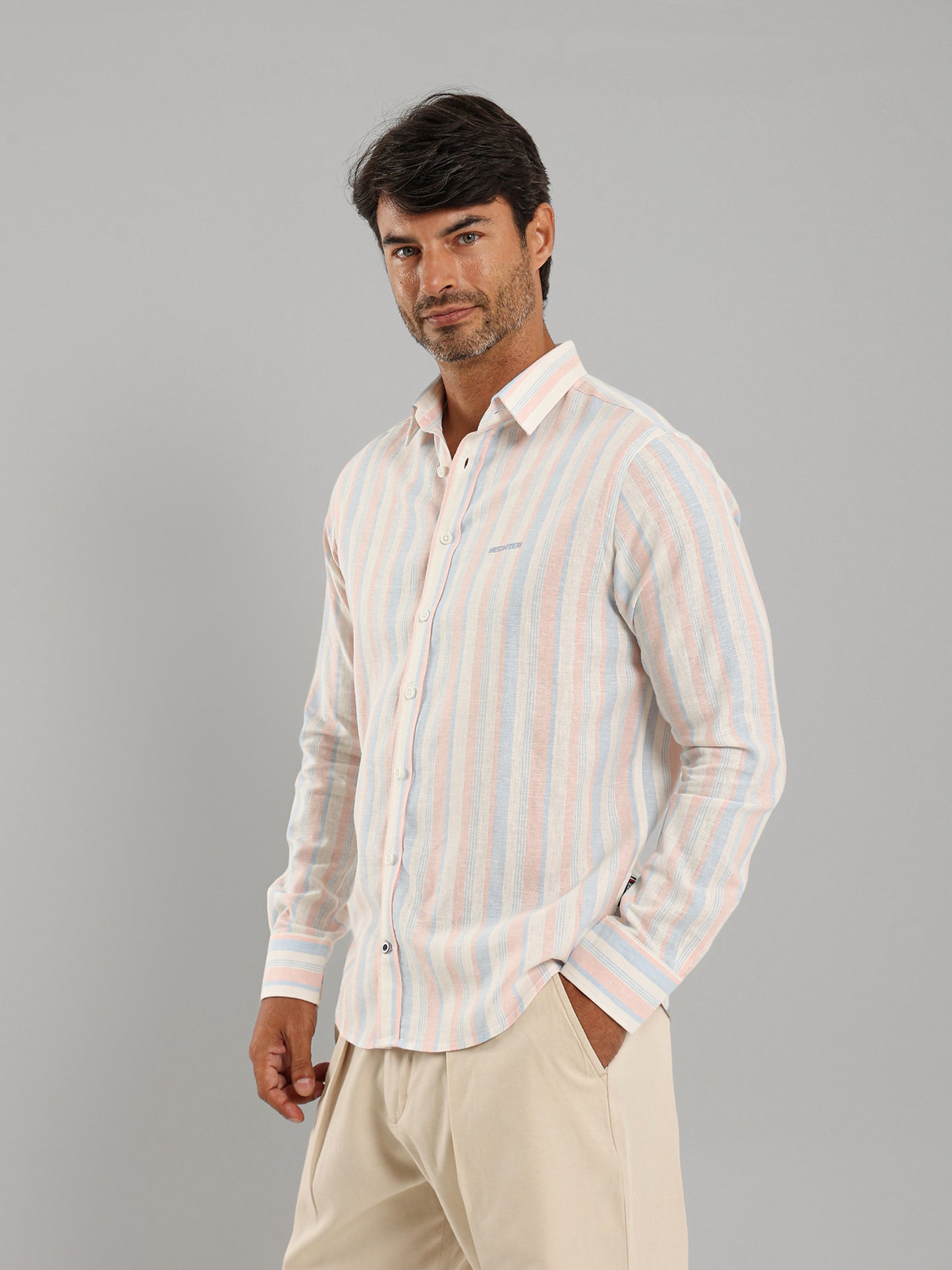 Kent Collar Wide Stripe Shirt