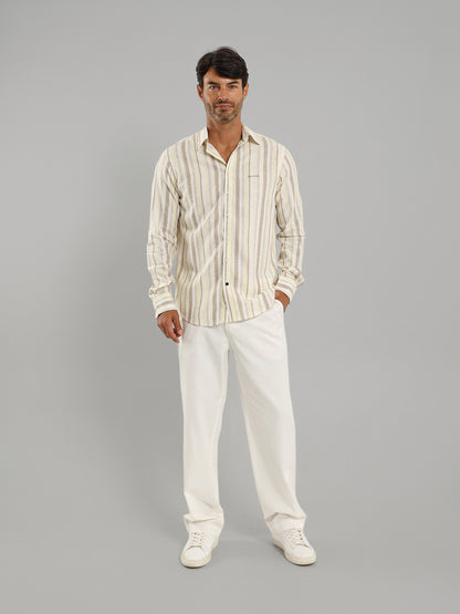 Kent Collar Wide Stripe Shirt