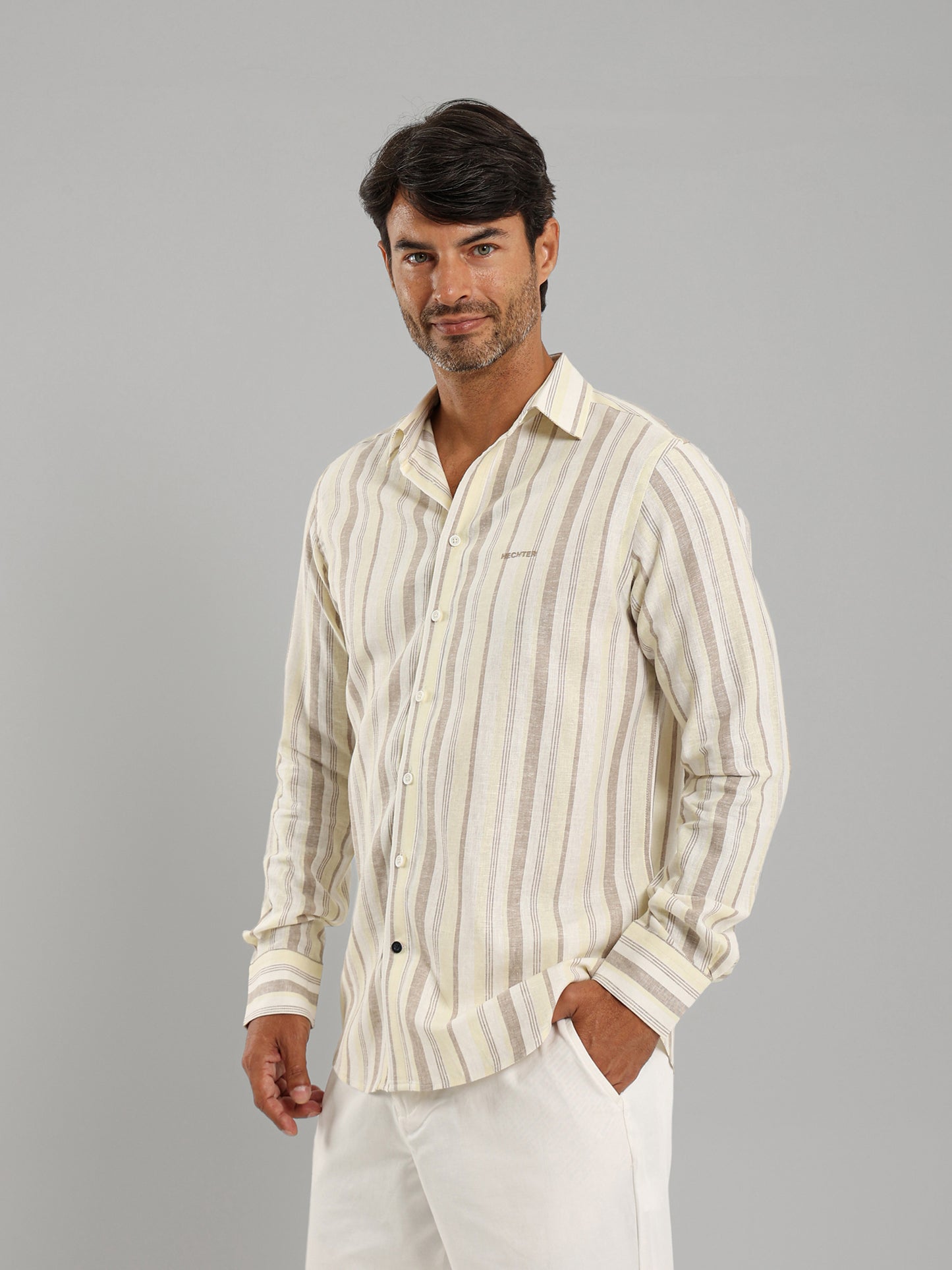 Kent Collar Wide Stripe Shirt