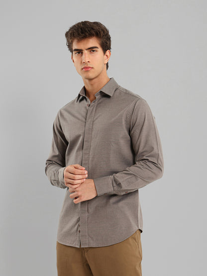 Kent Collar Hidden Placket Shirt