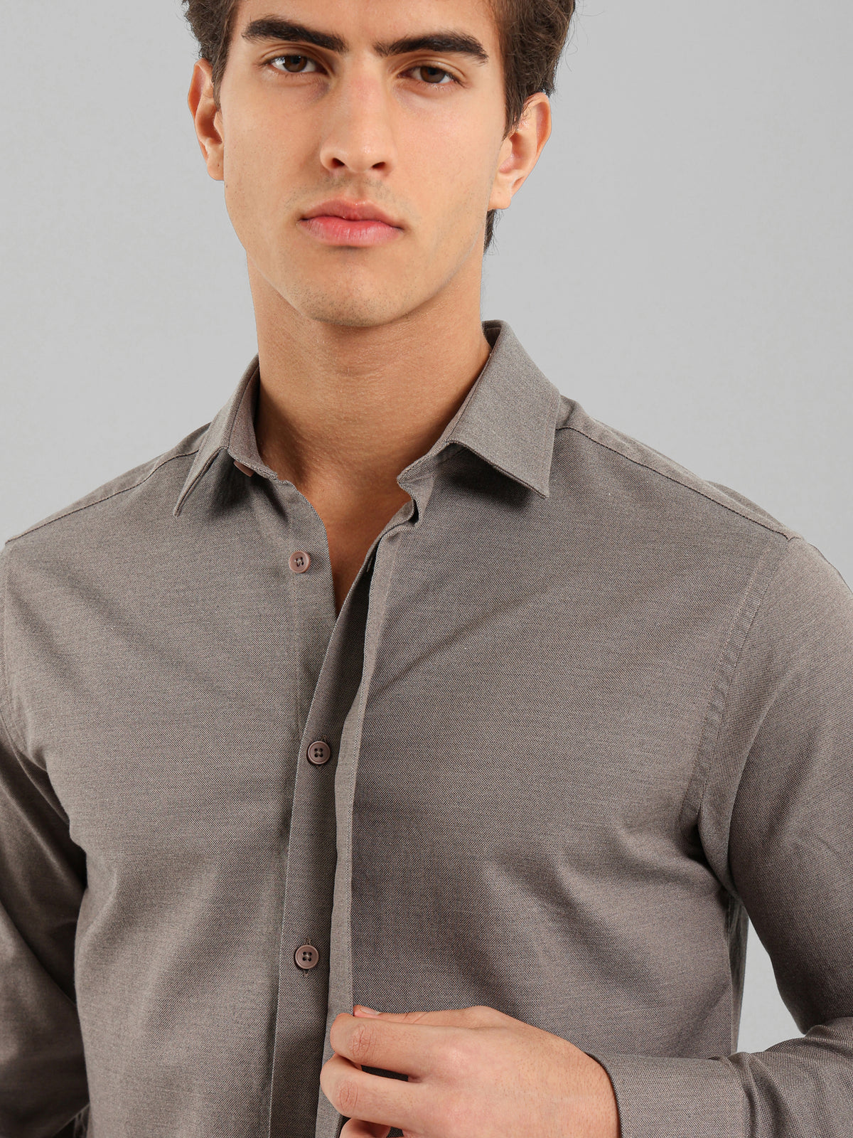 Kent Collar Hidden Placket Shirt