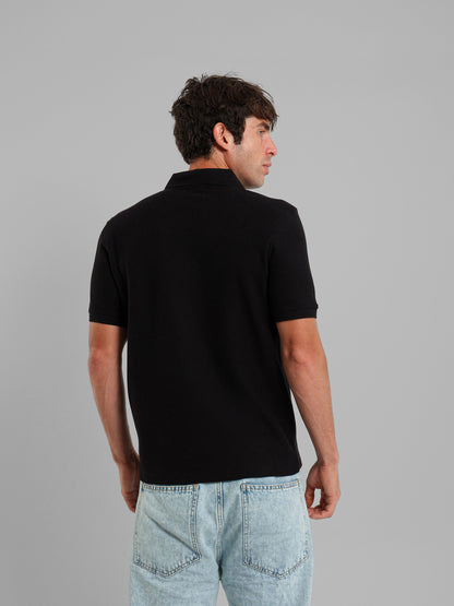 Textured Zip-Neck Polo Shirt