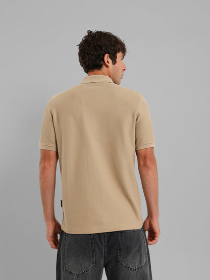 Textured Zip-Neck Polo Shirt