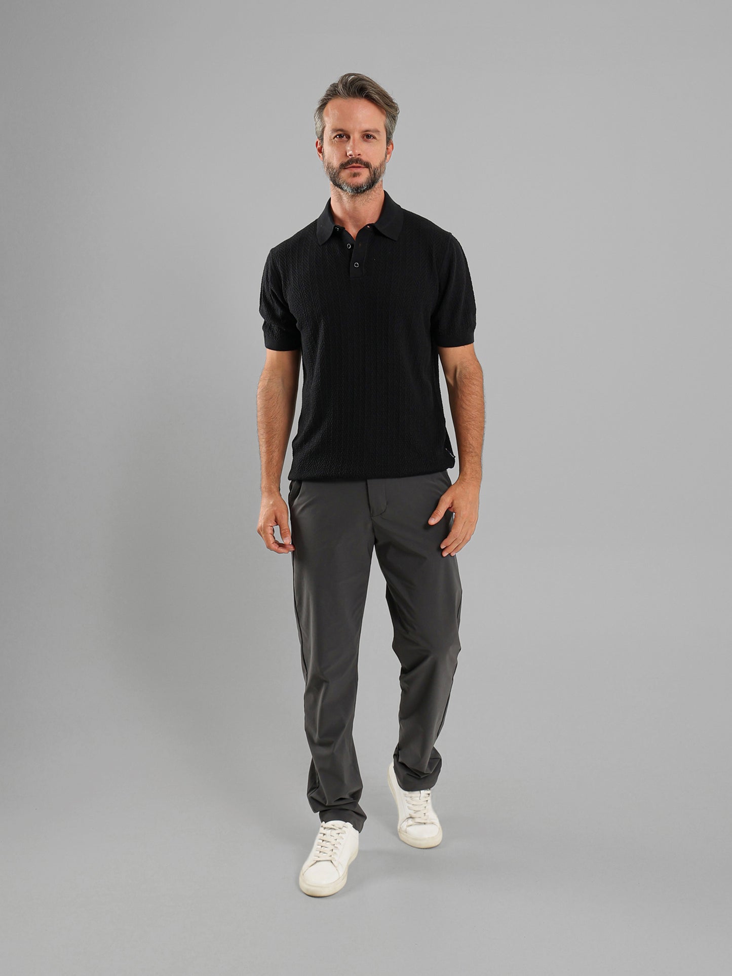 Textured Knit Polo