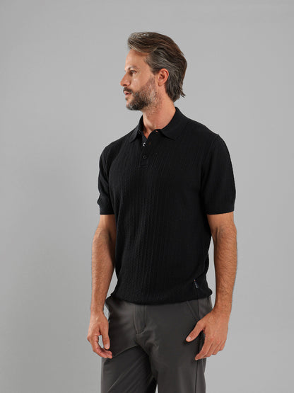 Textured Knit Polo