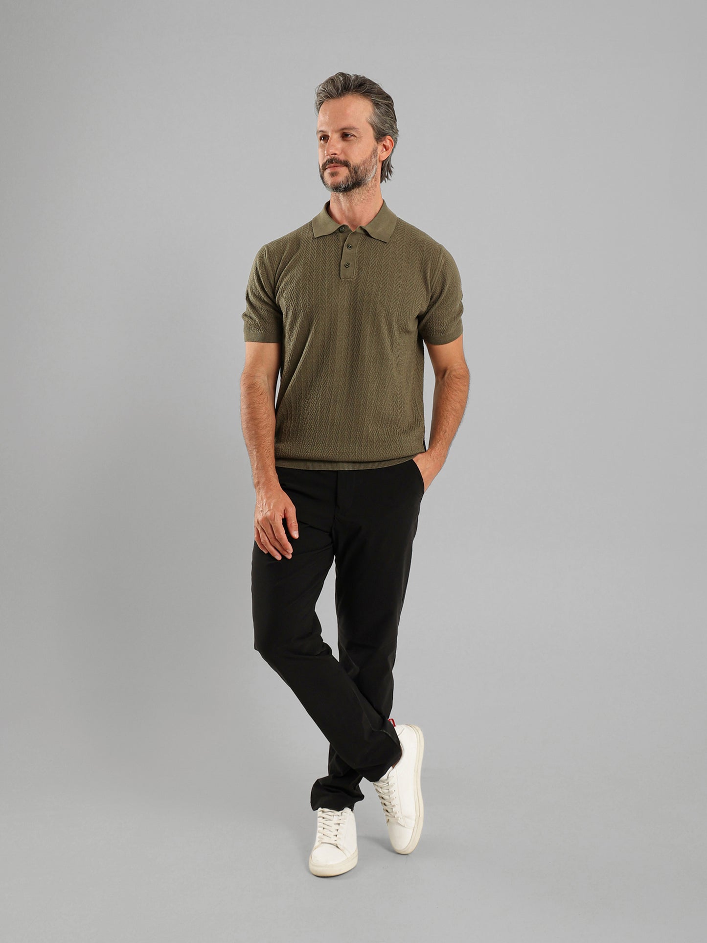 Textured Knit Polo