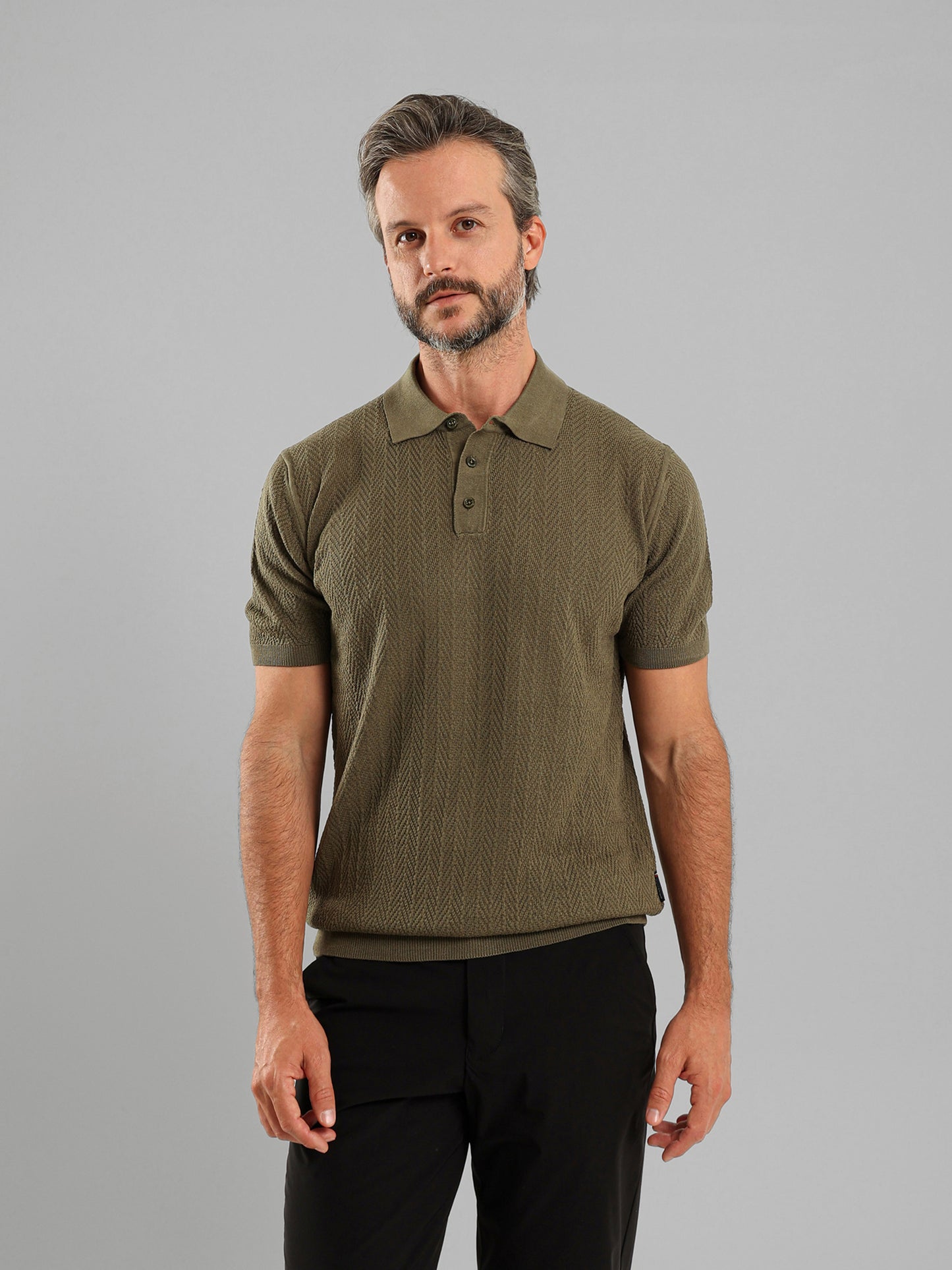 Textured Knit Polo