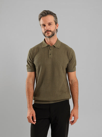 Textured Knit Polo