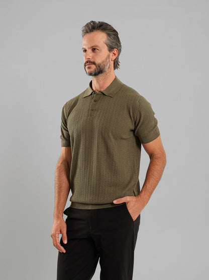 Textured Knit Polo