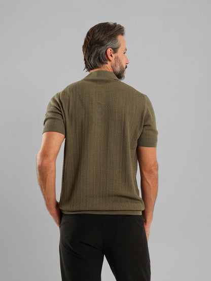 Textured Knit Polo