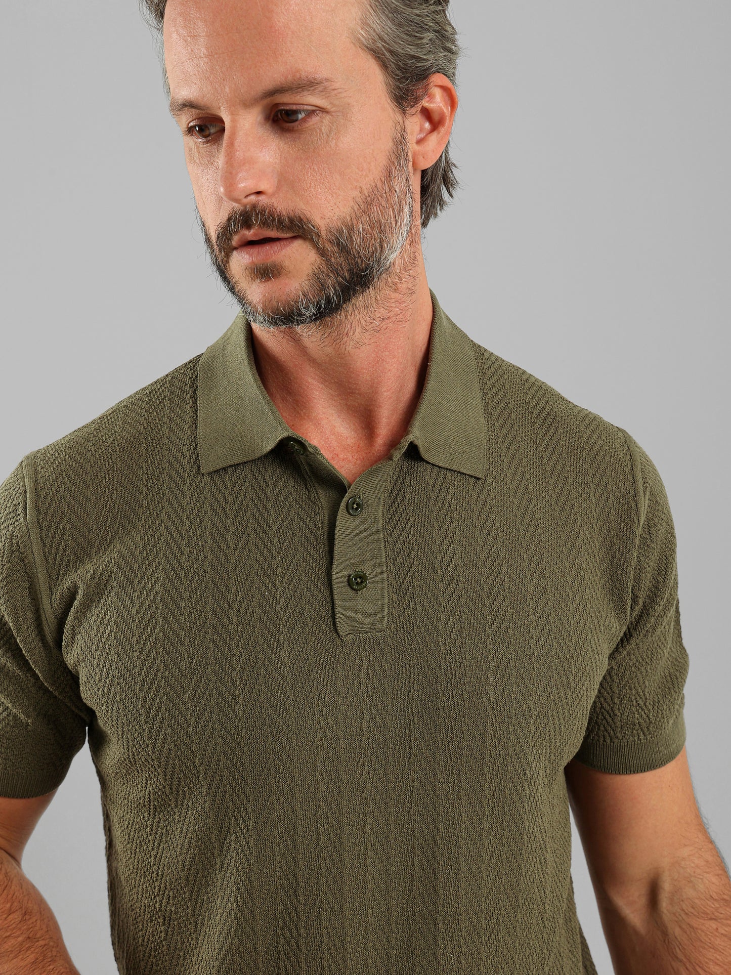 Textured Knit Polo