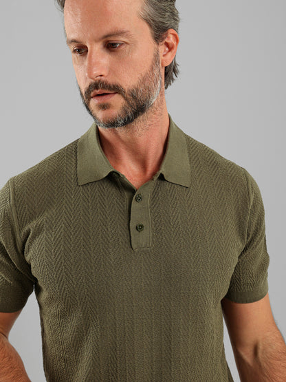 Textured Knit Polo