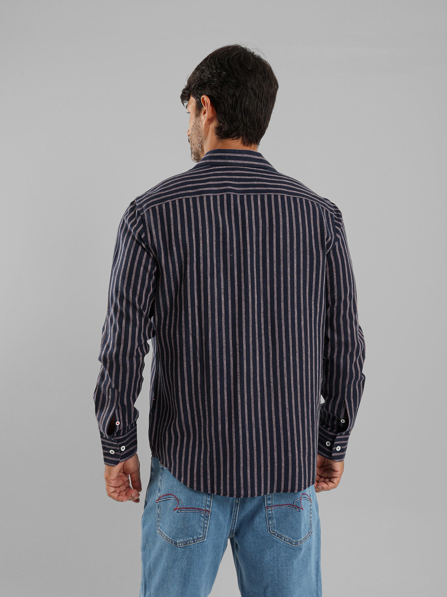 Kent Collar Striped Shirt