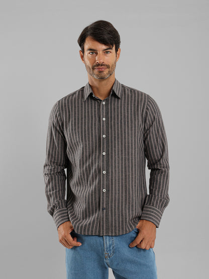 Kent Collar Striped Shirt