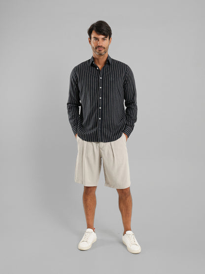 Kent Collar Striped Shirt