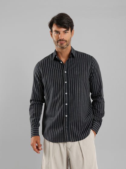 Kent Collar Striped Shirt
