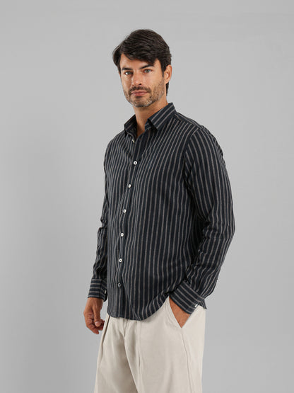 Kent Collar Striped Shirt