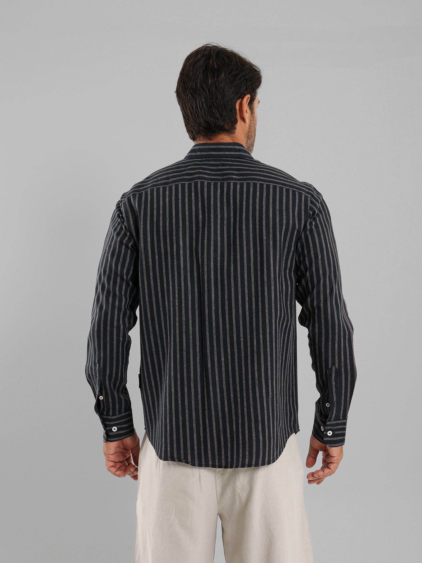Kent Collar Striped Shirt