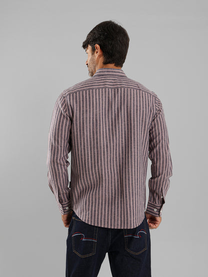 Kent Collar Striped Shirt