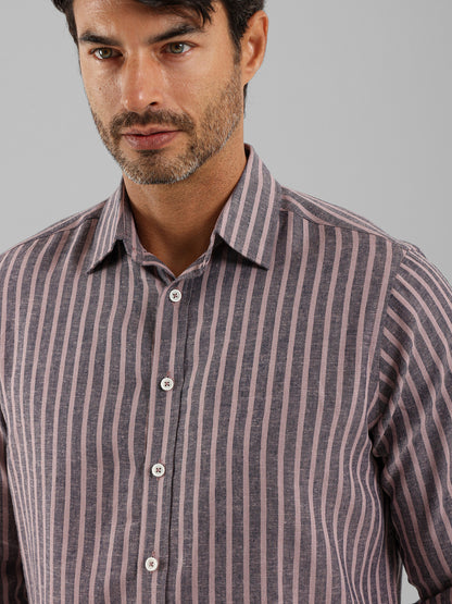 Kent Collar Striped Shirt