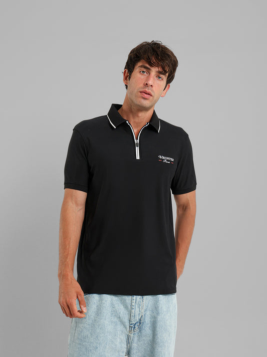 Zip-Neck Polo Shirt