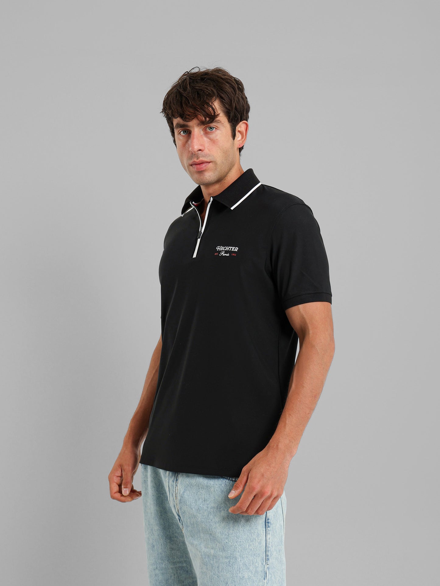 Zip-Neck Polo Shirt
