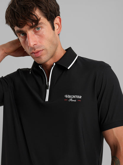Zip-Neck Polo Shirt