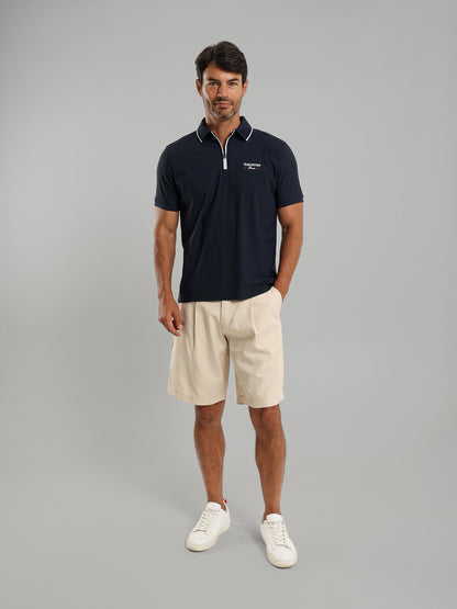 Zip-Neck Polo Shirt